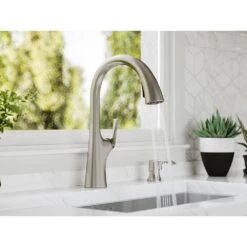 Ladera Single-Handle Pull-Down Sprayer Kitchen Faucet With Soap Dispenser In Spot Defense Stainless Steel -Pro House Shop 6a1fe7eab7336f14e994621195aa5695 1800x1800