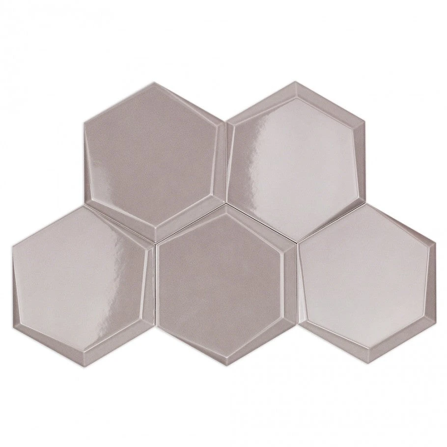 Magen Leveled-Hex Gray Polished Ceramic Hexagon Tile 7 Magen Leveled-Hex Gray Polished Ceramic Hexagon Tile - Image 5
