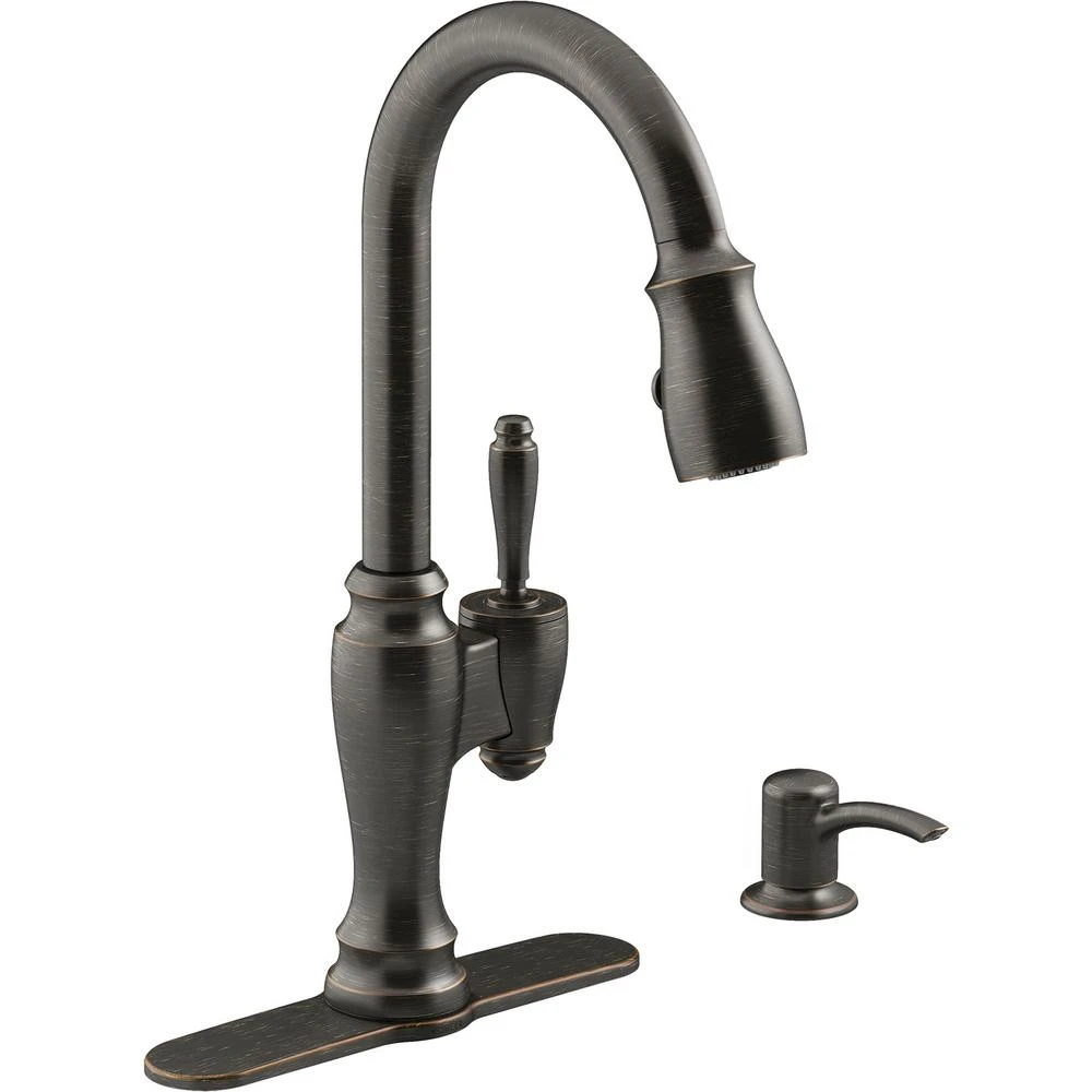 Arsdale Single-Handle Pull-Down Sprayer Kitchen Faucet With Soap/Lotion Dispenser In Vibrant Stainless 10 Arsdale Single-Handle Pull-Down Sprayer Kitchen Faucet With Soap/Lotion Dispenser In Vibrant Stainless - Image 8