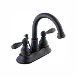 Mandouri 4 In. Centerset 2-Handle High-Arc Bathroom Faucet In Bronze