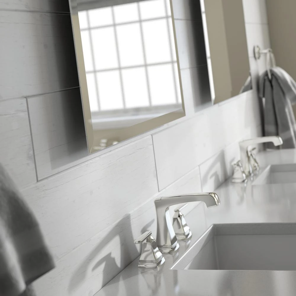 27 In. W X 41 In. H (L1) Frameless Rectangular Deluxe Glass Bathroom Vanity Mirror 4 27 In. W X 41 In. H (L1) Frameless Rectangular Deluxe Glass Bathroom Vanity Mirror - Image 2