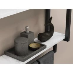 Style Selections Matte Black 2-Tier Composite Wall Mount Bathroom Shelf -Pro House Shop 764053535215 15272826 1800x1800
