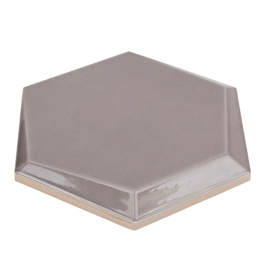 Magen Leveled-Hex Gray Polished Ceramic Hexagon Tile 8 Magen Leveled-Hex Gray Polished Ceramic Hexagon Tile - Image 6