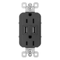 Legrand Radiant Black 15-Amp Decorator Tamper Resistant Residential Usb Outlet
