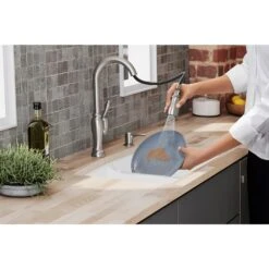Arsdale Single-Handle Pull-Down Sprayer Kitchen Faucet With Soap/Lotion Dispenser In Vibrant Stainless 15 Arsdale Single-Handle Pull-Down Sprayer Kitchen Faucet With Soap/Lotion Dispenser In Vibrant Stainless -Pro House Shop 7d48d08b4b9a324a3f97fa5e7f5aada9 1800x1800