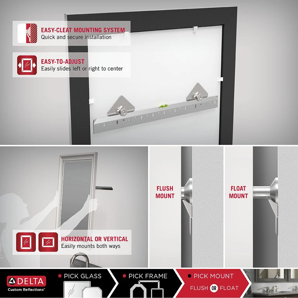 27 In. W X 41 In. H (L1) Frameless Rectangular Deluxe Glass Bathroom Vanity Mirror 10 27 In. W X 41 In. H (L1) Frameless Rectangular Deluxe Glass Bathroom Vanity Mirror - Image 8