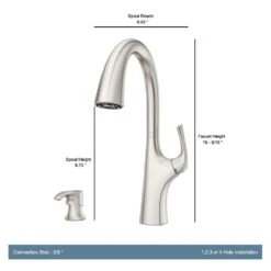 Ladera Single-Handle Pull-Down Sprayer Kitchen Faucet With Soap Dispenser In Spot Defense Stainless Steel -Pro House Shop 825370b72c515856a643e34c80e227a6 1800x1800