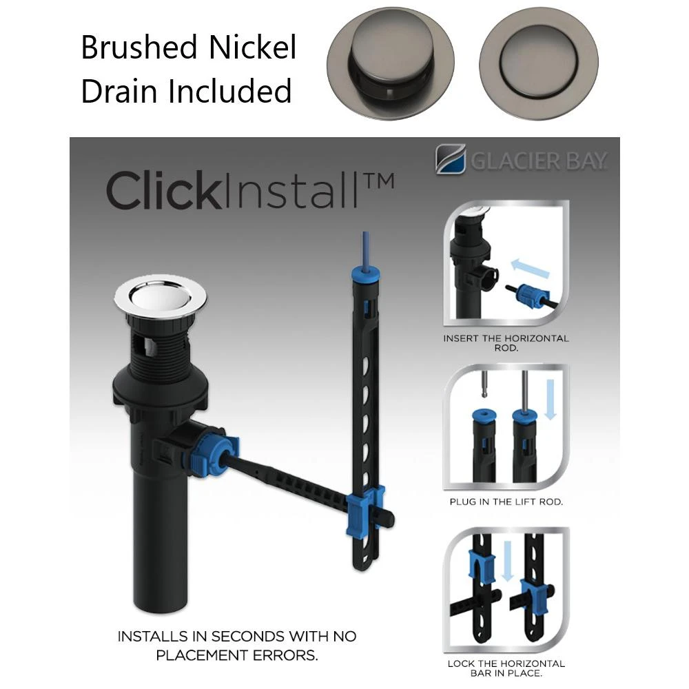 Constructor 4 In. Centerset 2-Handle Low-Arc Bathroom Faucet In Brushed Nickel 9 Constructor 4 In. Centerset 2-Handle Low-Arc Bathroom Faucet In Brushed Nickel - Image 7