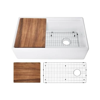 Superior Sinks 33-in X 19-in White Single Bowl Tall (8-in Or Larger) Undermount Apron Front/Farmhouse Residential Workstation Kitchen Sink 3 Superior Sinks 33-in X 19-in White Single Bowl Tall (8-in Or Larger) Undermount Apron Front/Farmhouse Residential Workstation Kitchen Sink