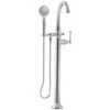 Valspar KOHLER Kelston 1-Handle Freestanding Bathtub Faucet With Hand Shower -Pro House Shop 885612381743 1800x1800