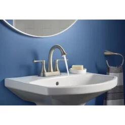 KOHLER Lilyfield Brushed Nickel 2-Handle 4-in Centerset WaterSense Bathroom Sink Faucet With Drain -Pro House Shop 885612574589 08332857 1800x1800