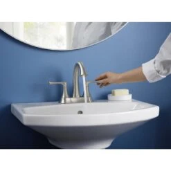 KOHLER Lilyfield Brushed Nickel 2-Handle 4-in Centerset WaterSense Bathroom Sink Faucet With Drain -Pro House Shop 885612574589 08393774 1800x1800