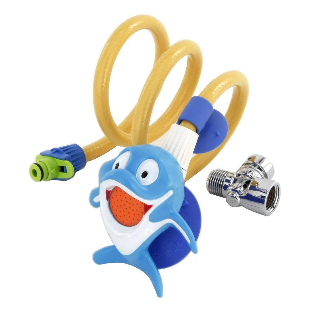 My Own Shower 1-Spray Showerhead Plus 3 Ft. Hose And Quick Connect In Chrome With White And Dolphin Character 3 My Own Shower 1-Spray Showerhead Plus 3 Ft. Hose And Quick Connect In Chrome With White And Dolphin Character