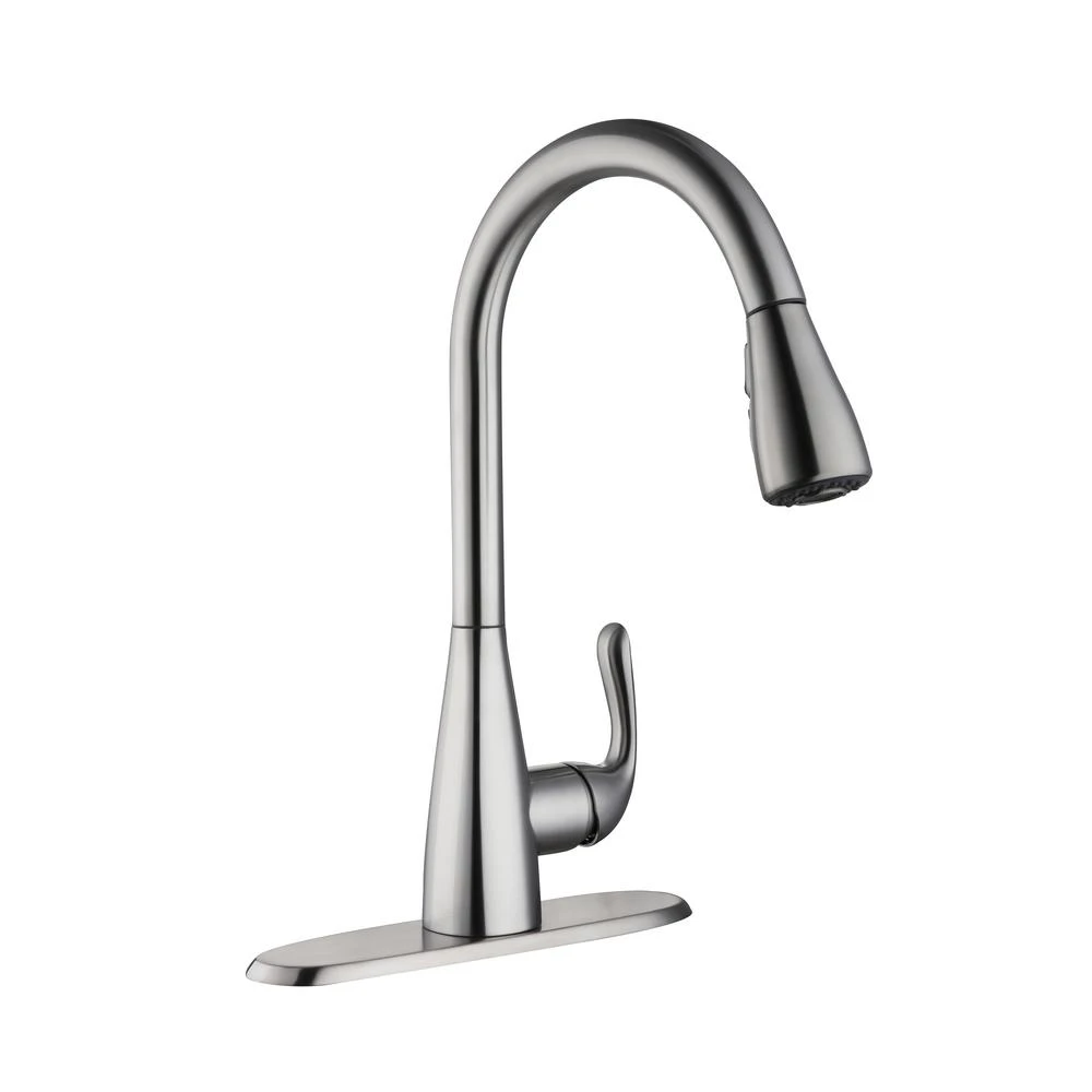 Carla Single-Handle Pull-Down Sprayer Kitchen Faucet In Stainless Steel 3 Carla Single-Handle Pull-Down Sprayer Kitchen Faucet In Stainless Steel