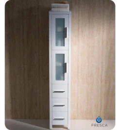 Fresca Torino 12"W X 15"D X 68-1/8"H White Linen Cabinet -Pro House Shop FST6260WH 3 1800x1800