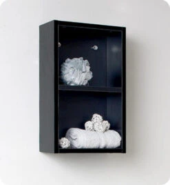 Fresca 12"W X 6"D X 20"H Black Linen Cabinet