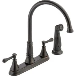 Cassidy 2-Handle Standard Kitchen Faucet With Side Sprayer In Venetian Bronze