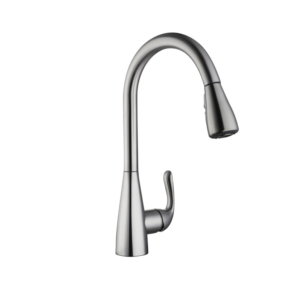 Carla Single-Handle Pull-Down Sprayer Kitchen Faucet In Stainless Steel 6 Carla Single-Handle Pull-Down Sprayer Kitchen Faucet In Stainless Steel - Image 4