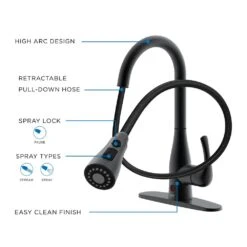 Motion Activated Single-Handle Pull-Down Sprayer Kitchen Faucet In Matte Black -Pro House Shop b2b637208cc2165c0770a8596487b7e0 1800x1800