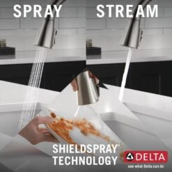 Lenta Single-Handle Pull-Down Sprayer Kitchen Faucet With ShieldSpray Technology SpotShield Stainless -Pro House Shop b87305a36846bf465a8382ebab8d29b5 1800x1800