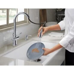 Thierry Two Handle Pull-Down Sprayer Kitchen Faucet With Soap Dispenser In Polished Chrome 13 Thierry Two Handle Pull-Down Sprayer Kitchen Faucet With Soap Dispenser In Polished Chrome -Pro House Shop c2d58f0529994910c1d7e91cea86e6b4 1800x1800