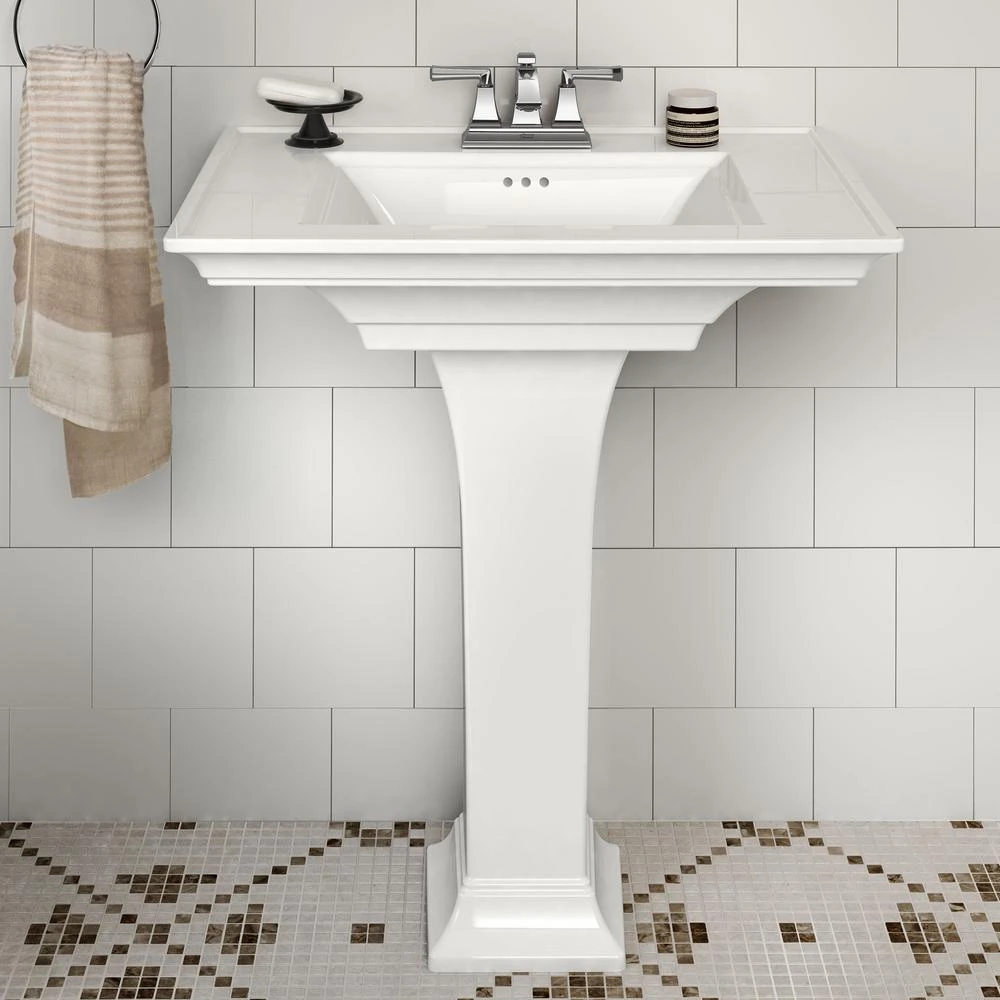 American Standard Town Square S 4 In. Faucet Hole Pedestal Sink Top Only In White 7 American Standard Town Square S 4 In. Faucet Hole Pedestal Sink Top Only In White - Image 5