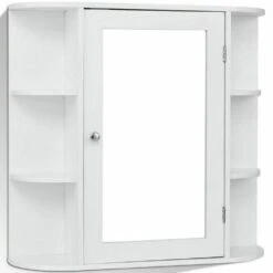 6.5 In. X 25 In. X 26 In. White Multipurpose Wall Surface Mount Bathroom Storage Medicine Cabinet With Mirror -Pro House Shop da058525b8c2f23a8829bc696e4c38c2 1800x1800