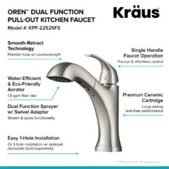 Spot Free Oren Single-Handle Pull-Out Sprayer Kitchen Faucet In All-Brite Stainless Steel -Pro House Shop e097d14bbe94fd89aedd25751ca0ea02 1800x1800