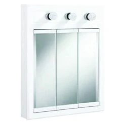 Concord 24 In. X 30 In. 3-Light Tri-View Surface-Mount Medicine Cabinet In White Gloss