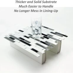 Crystiles Black, Deep Grey And Brushed Silver 12 In. X 12 In. Peel And Stick Vinyl Wall Tile Backsplash, "Pro" Series Thicker Version (4-Pack) -Pro House Shop e6d0a4f4 199f 4fd9 9220 639751dd360c 1.b6915832e91322038421c19269f52caf 1800x1800