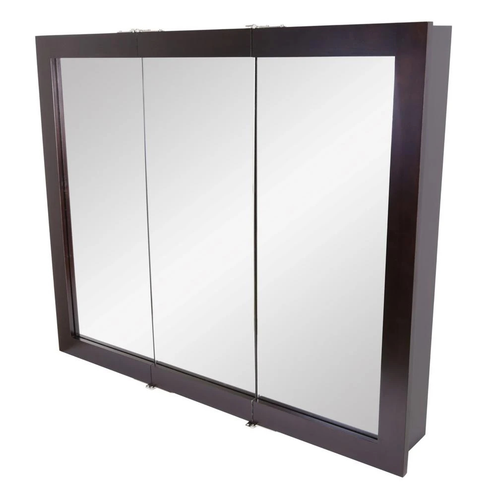 Ventura 36 In. W X 30 In. H X 6 In. D Framed Tri-View Surface-Mount Bathroom Medicine Cabinet In Espresso 7 Ventura 36 In. W X 30 In. H X 6 In. D Framed Tri-View Surface-Mount Bathroom Medicine Cabinet In Espresso - Image 5
