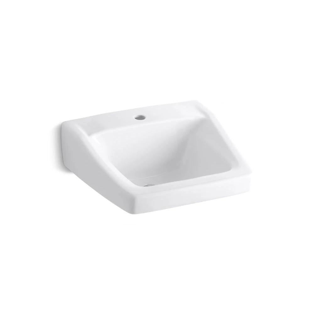 KOHLER Chesapeake Wall-Mount Vitreous China Bathroom Sink In White With Overflow Drain 8 KOHLER Chesapeake Wall-Mount Vitreous China Bathroom Sink In White With Overflow Drain - Image 6