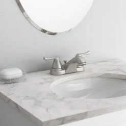 Constructor 4 In. Centerset 2-Handle Low-Arc Bathroom Faucet In Brushed Nickel 16 Constructor 4 In. Centerset 2-Handle Low-Arc Bathroom Faucet In Brushed Nickel -Pro House Shop ed5e57ec4f8a53949b384baa60107cc9 1800x1800