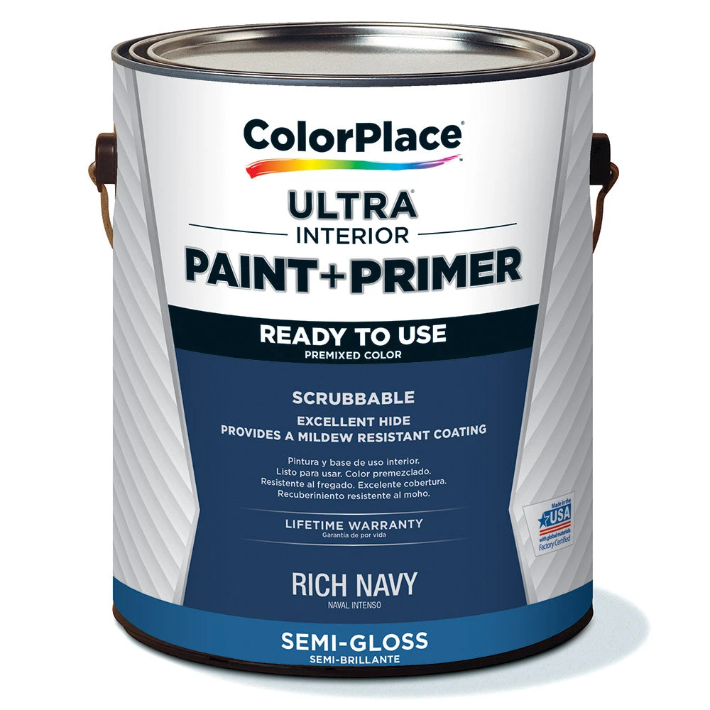 ColorPlace ULTRA Interior Paint & Primer, Rich Navy, Semi-Gloss, 1 Gallon 3 ColorPlace ULTRA Interior Paint & Primer, Rich Navy, Semi-Gloss, 1 Gallon