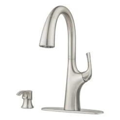Ladera Single-Handle Pull-Down Sprayer Kitchen Faucet With Soap Dispenser In Spot Defense Stainless Steel -Pro House Shop eee82f809995effdc40b91aabfee395d 1800x1800