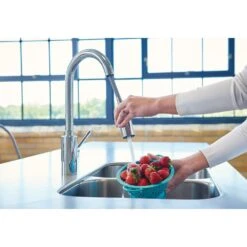 Genta Single-Handle Pull-Down Sprayer Kitchen Faucet With Reflex In Chrome -Pro House Shop efb556554d75b2d3e5a3d5680599b4be 1800x1800