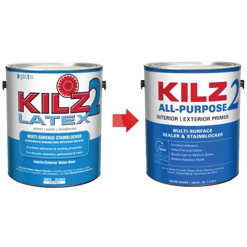 KILZ 2 Interior/Exterior Multi-Surface Primer, Sealer & Stainblocker, White, Water-Based - New Look, Same Trusted Formula 4 KILZ 2 Interior/Exterior Multi-Surface Primer, Sealer & Stainblocker, White, Water-Based - New Look, Same Trusted Formula - Image 2
