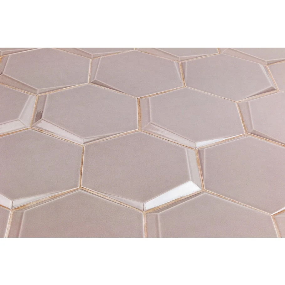 Magen Leveled-Hex Gray Polished Ceramic Hexagon Tile 5 Magen Leveled-Hex Gray Polished Ceramic Hexagon Tile - Image 3