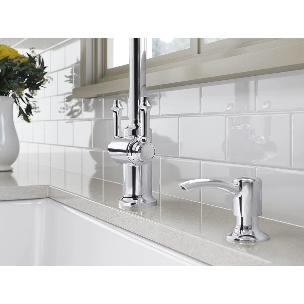 Thierry Two Handle Pull-Down Sprayer Kitchen Faucet With Soap Dispenser In Polished Chrome 4 Thierry Two Handle Pull-Down Sprayer Kitchen Faucet With Soap Dispenser In Polished Chrome - Image 2